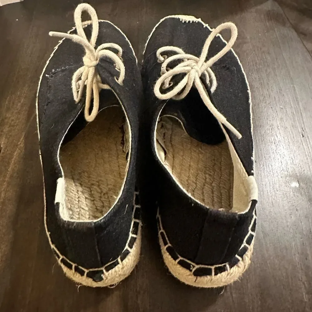 Soludos derby espadrilles black size 10